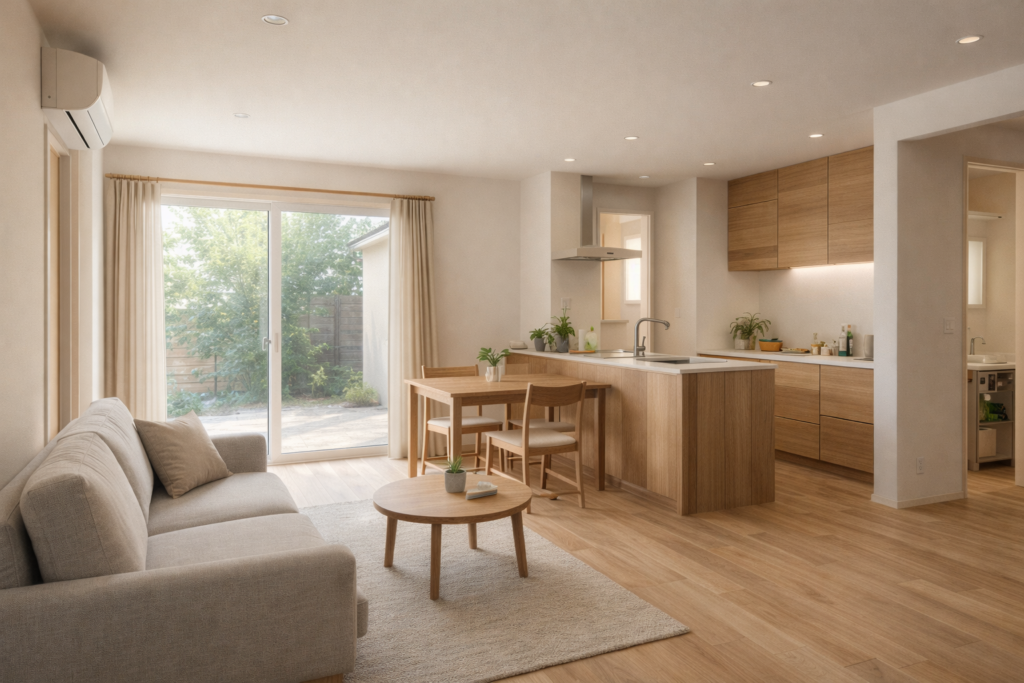 小さな空間を有効活用したコンパクトハウスのLDK