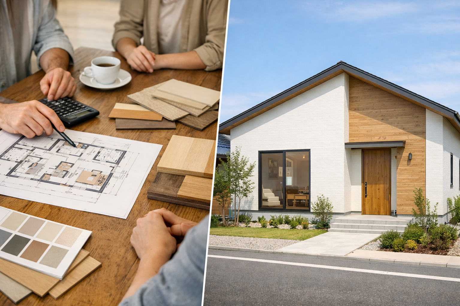 注文住宅と建売住宅の違いを比較したイメージ