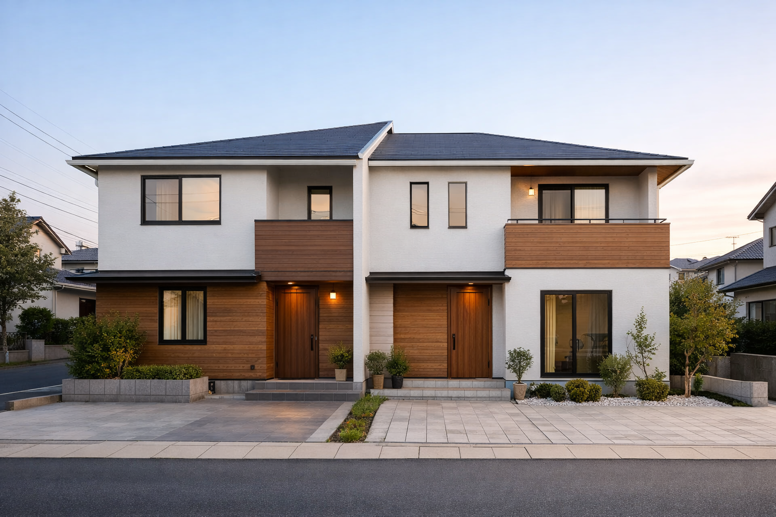 親世帯と子世帯が暮らすナチュラルモダンな二世帯住宅の外観