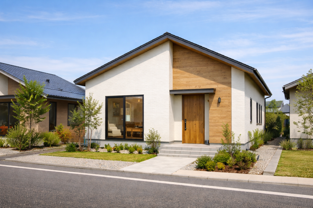 完成済みで販売される建売住宅の外観イメージ