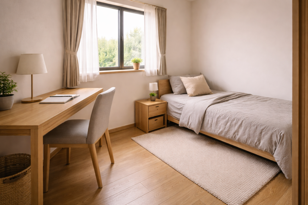 家具配置が制限される小さめ個室の内観イメージ