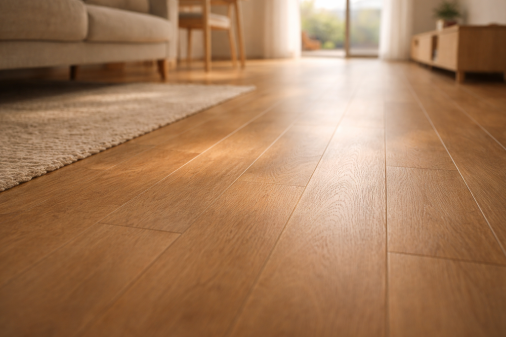 光沢を抑えた平屋の床材ディテール
