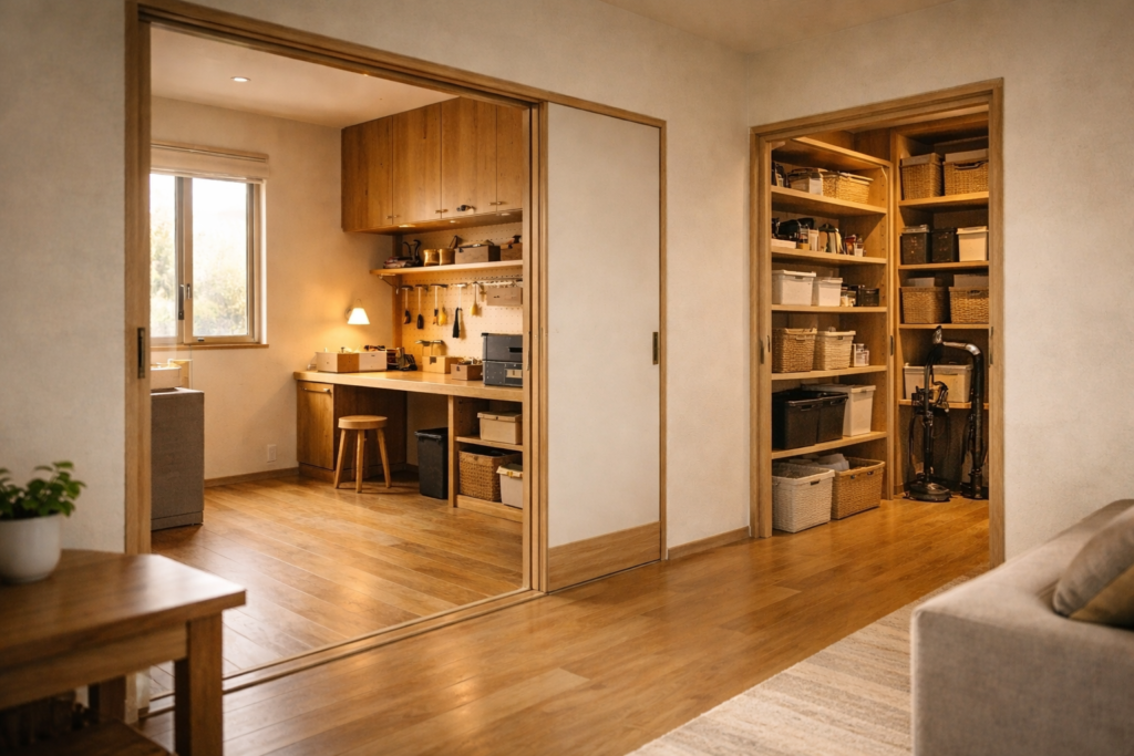 30坪前後の平屋に設けたコンパクトな趣味部屋