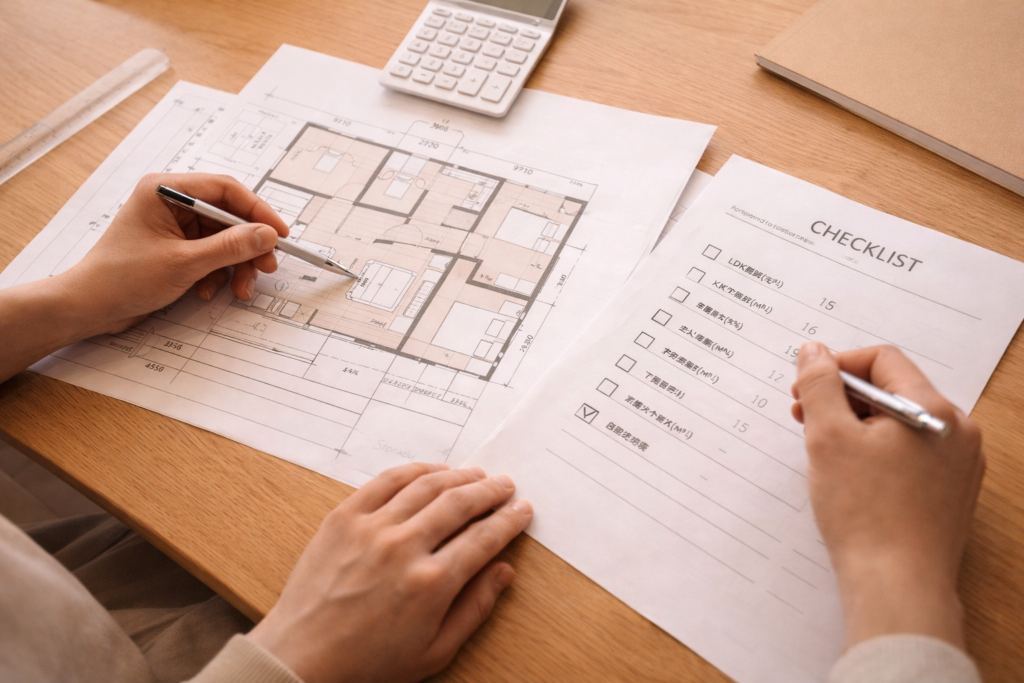 平屋計画の優先順位を整理する打合せ風景