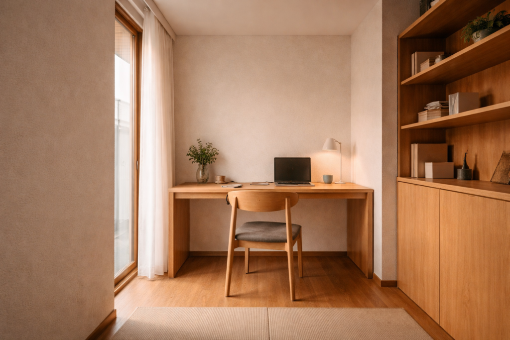 3帖前後で成立する平屋の書斎空間